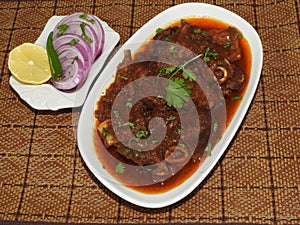Indian style spicy hot lamb mutton curry