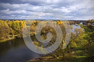 Indian summer. Landscape. River Berezina. Borisov. Belarus.