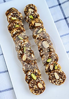 Indian Sweet - date and dry fruits roll