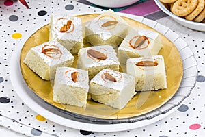 Indian Sweet Food Badam Barfi