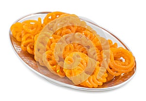 Indian Sweet Food Imarti on white Background