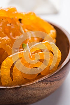 Indian sweet food Jalebi or Jilbi or Imarati