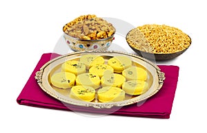 Indian Sweet Food Kesar Peda