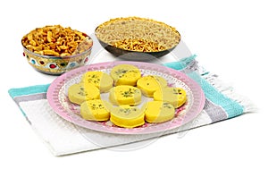 Indian Sweet Food Kesar Peda