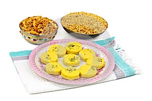 Indian Sweet Food Kesar Peda