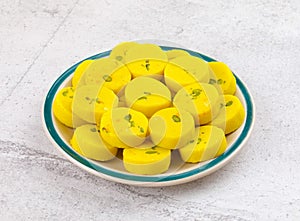 Indian Sweet Food Kesar Peda