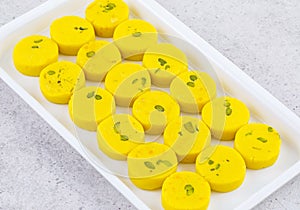 Indian Sweet Food Kesar Peda