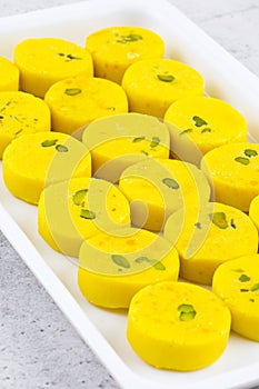 Indian Sweet Food Kesar Peda