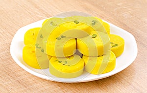 Indian Sweet Food Kesar Peda