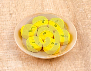 Indian Sweet Food Kesar Peda