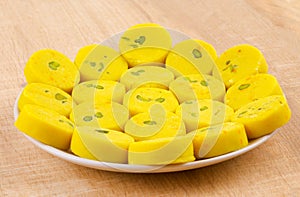 Indian Sweet Food Kesar Peda