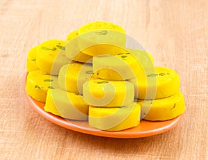 Indian Sweet Food Kesar Peda