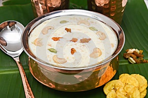 Indian sweet food Semiya payasam for Onam festival, Kerala