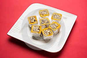 Indian sweet Mawa Burfi for diwali or special occassion