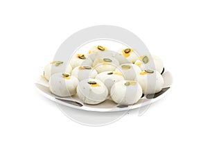 Indian Traditional Sweet Food Peda on White Background