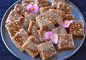 Indian sweet - til mawa barfi or sesame fudge