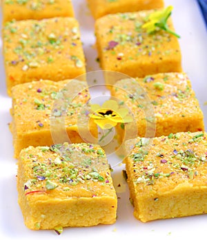 Indian Sweets - mango barfi