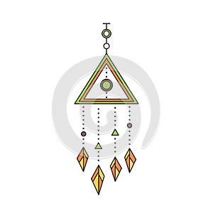 Indian talisman line icon photo