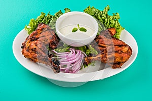 Indian tandoori chicken or chicken barbecue