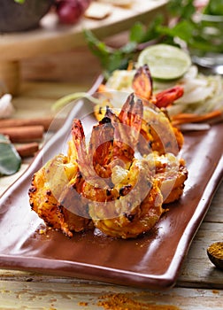 Indian tandoori prawn