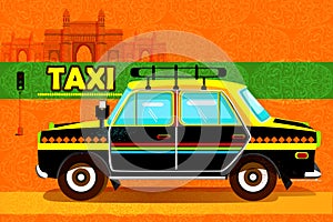 Indian Taxi representing colorful India