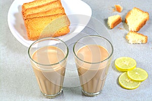 Indian tea with bread rusk