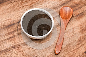 Indian tea Masala Chai powder, dust, traditional beverage used as black tea Kerala