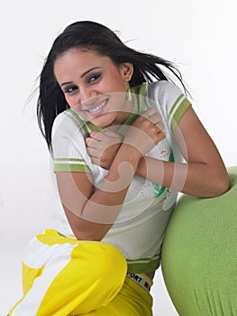 Indian teenage girl in a smiling expression