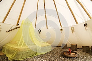 Indian teepee interior