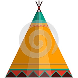 Indian teepee wigwam tent vector isolated on white