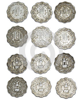 Indian Ten Paisa Coins
