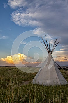 Indian tepee set near Casper, Wyoming