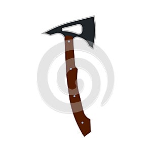 Indian tomahawk axe vector icon illustration. Native american tribal weapon. Vintage ethnic handle warrior blade