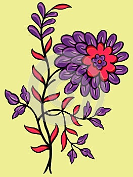 Indian traditional Floral hand drawn motif design