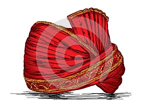 Indian Traditional Headgear Pagdi Vector Illustration