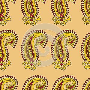 Indian traditional kalamkari paisley vector photo