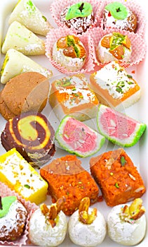 Indian Traditional Mix Sweet Food or Mix Mithai