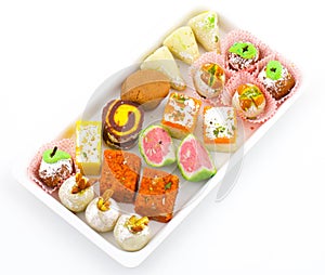 Indian Traditional Mix Sweet Food or Mix Mithai