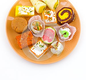 Indian Traditional Mix Sweet Food or Mix Mithai