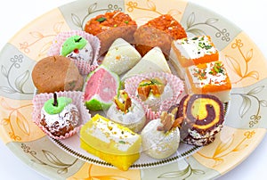 Indian Traditional Mix Sweet Food or Mix Mithai