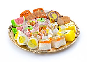 Indian Traditional Mix Sweet Food or Mix Mithai