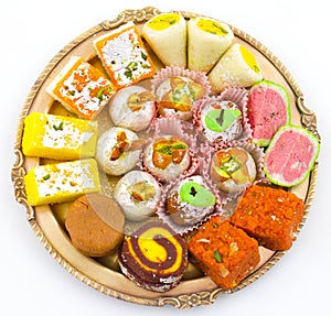 Indian Traditional Mix Sweet Food or Mix Mithai