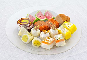 Indian Traditional Mix Sweet Food or Mix Mithai