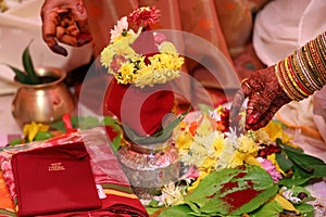 Indian traditional pooja at marriage
