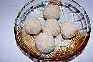 Indian traditional Rava ladoo or Semolina Ladoo Or Rawa Ladu