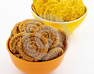 Indian Traditional Snack Chakli With Masala Khari