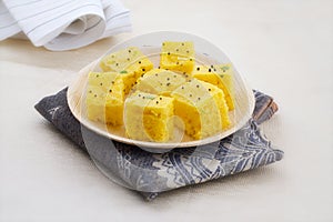 Indian Traditional Street Food Khaman Dhokla