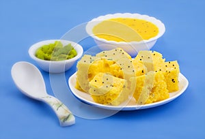 Indian Traditional Street Food Khaman Dhokla