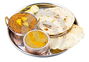 Indian Traditional Thali Food Dal Makhani With Kadai Paneer