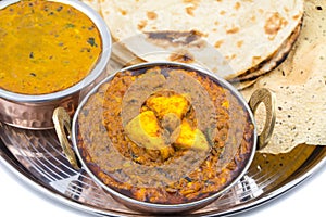 Indian Traditional Thali Food Kadai Paneer